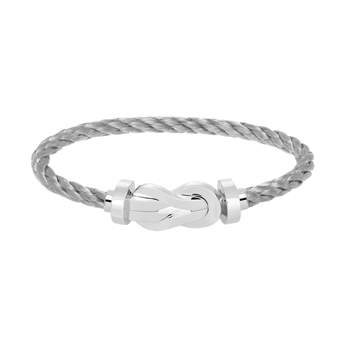 [Peak]LARGE 8-FIGURE BUCKLE BRACELET - WHITE GOLD