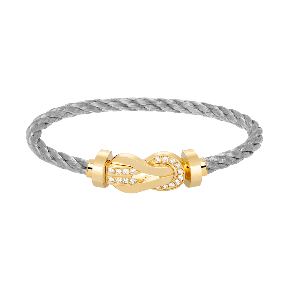 [Peak]LARGE 8-FIGURE BUCKLE HALF DIAMOND BRACELET - GOLD