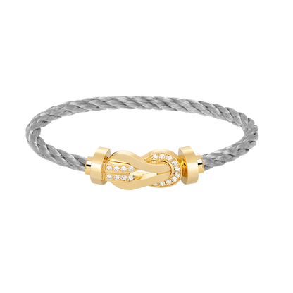 [Peak]LARGE 8-FIGURE BUCKLE HALF DIAMOND BRACELET - GOLD