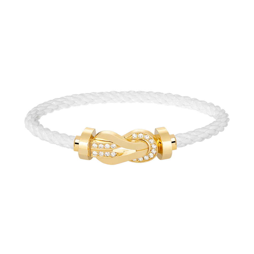 [Peak]LARGE 8-FIGURE BUCKLE HALF DIAMOND BRACELET - GOLD