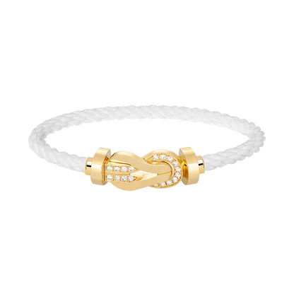 [Peak]LARGE 8-FIGURE BUCKLE HALF DIAMOND BRACELET - GOLD