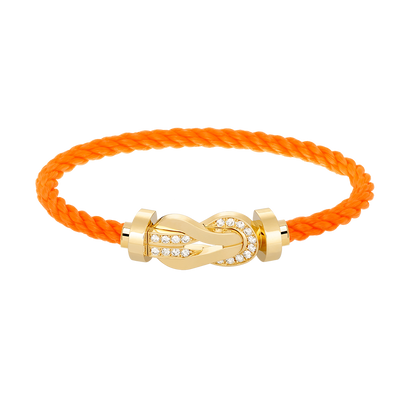 [Peak]LARGE 8-FIGURE BUCKLE HALF DIAMOND BRACELET - GOLD
