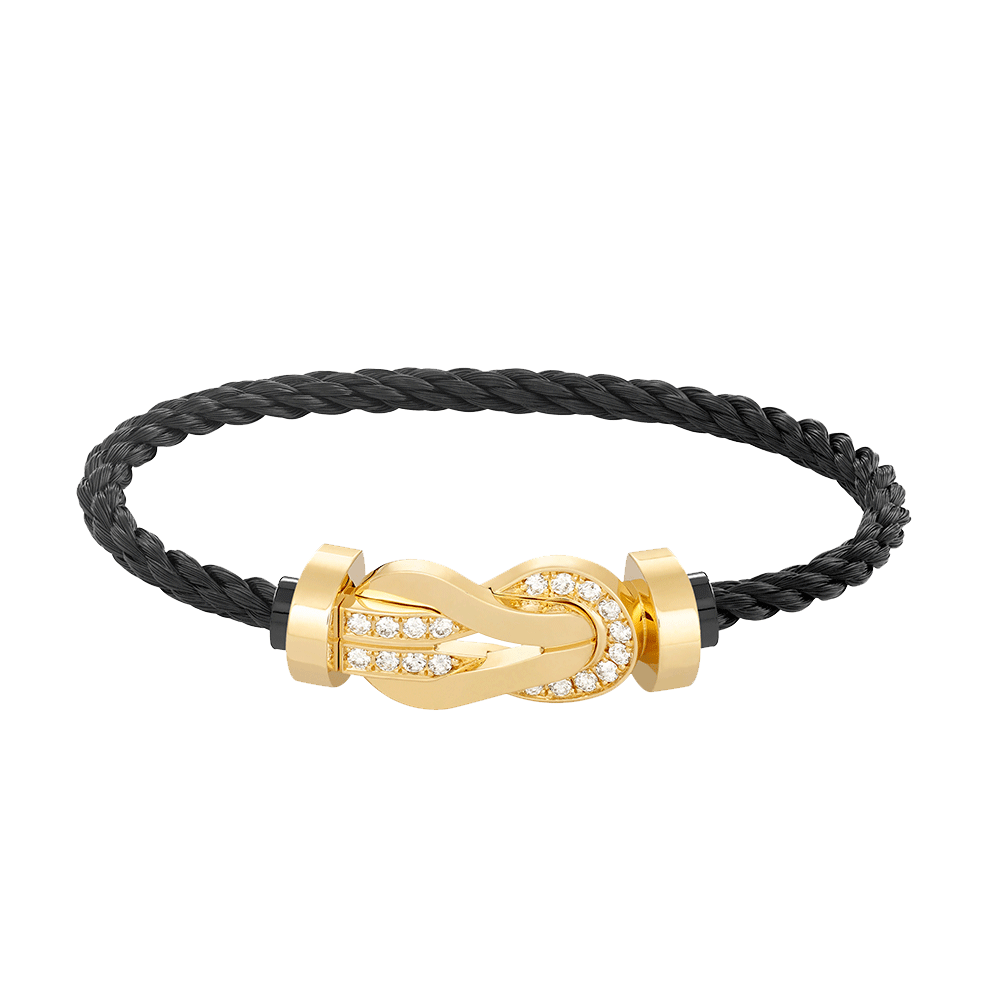 [Peak]LARGE 8-FIGURE BUCKLE HALF DIAMOND BRACELET - GOLD