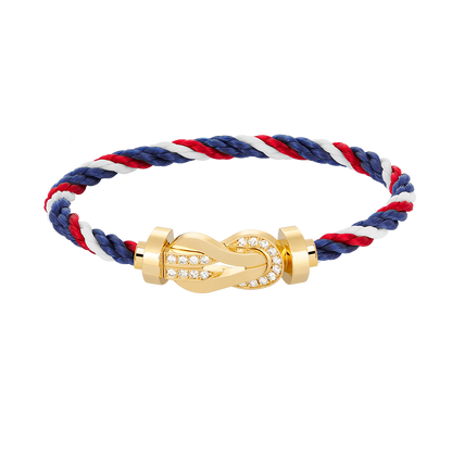 [Peak]LARGE 8-FIGURE BUCKLE HALF DIAMOND BRACELET - GOLD