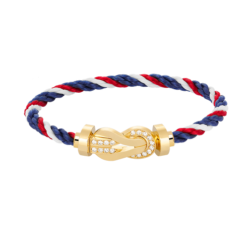 [Peak]LARGE 8-FIGURE BUCKLE HALF DIAMOND BRACELET - GOLD