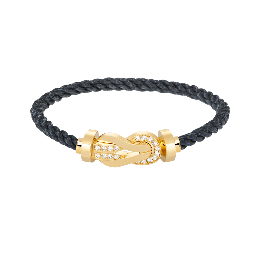 [Peak]LARGE 8-FIGURE BUCKLE HALF DIAMOND BRACELET - GOLD