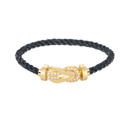 [Peak]LARGE 8-FIGURE BUCKLE HALF DIAMOND BRACELET - GOLD