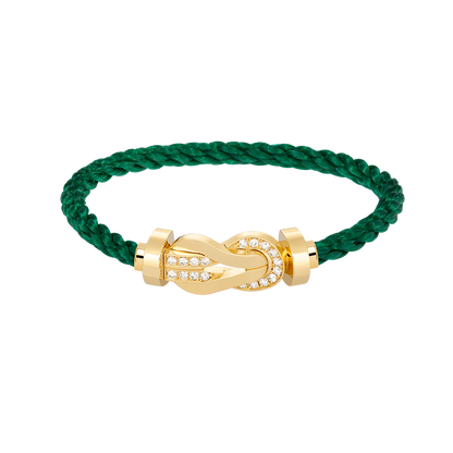 [Peak]LARGE 8-FIGURE BUCKLE HALF DIAMOND BRACELET - GOLD
