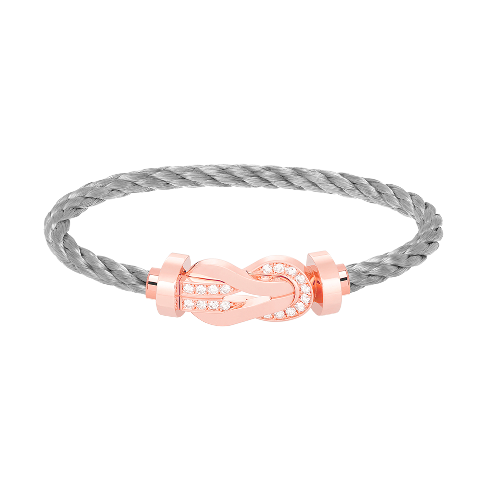 [Peak]LARGE 8-FIGURE BUCKLE HALF DIAMOND BRACELET - ROSE GOLD