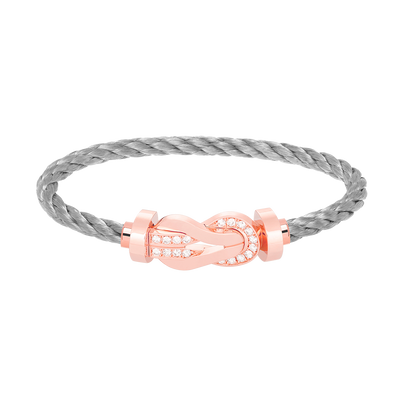[Peak]LARGE 8-FIGURE BUCKLE HALF DIAMOND BRACELET - ROSE GOLD
