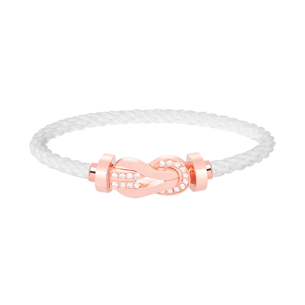 [Peak]LARGE 8-FIGURE BUCKLE HALF DIAMOND BRACELET - ROSE GOLD