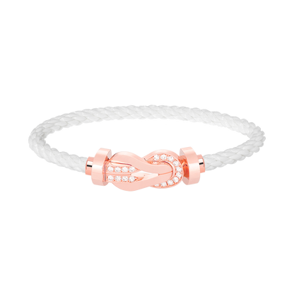 [Peak]LARGE 8-FIGURE BUCKLE HALF DIAMOND BRACELET - ROSE GOLD