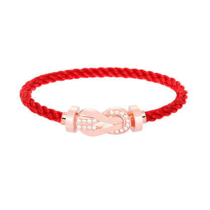 [Peak]LARGE 8-FIGURE BUCKLE HALF DIAMOND BRACELET - ROSE GOLD