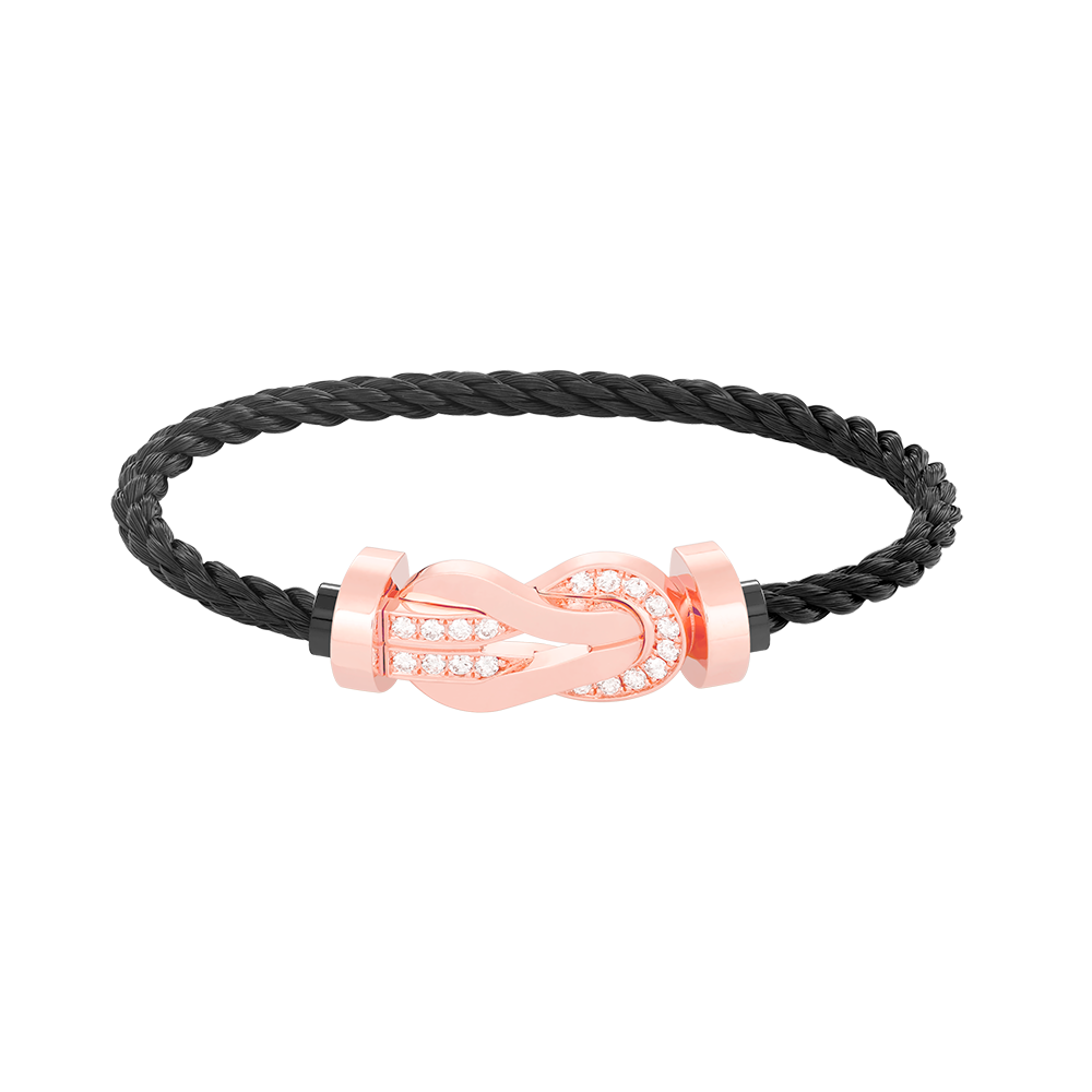 [Peak]LARGE 8-FIGURE BUCKLE HALF DIAMOND BRACELET - ROSE GOLD