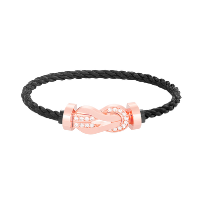 [Peak]LARGE 8-FIGURE BUCKLE HALF DIAMOND BRACELET - ROSE GOLD