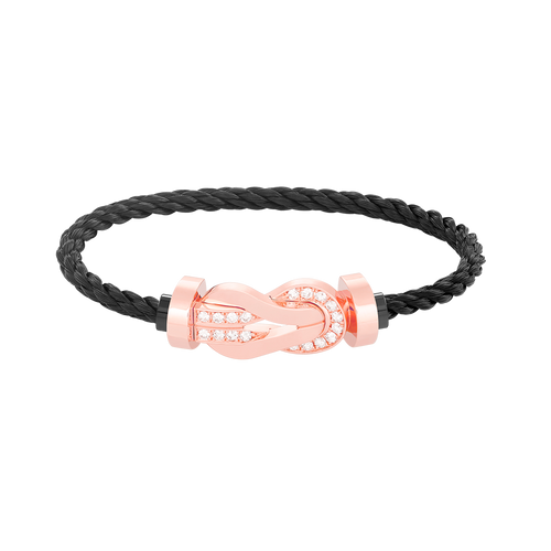 [Peak]LARGE 8-FIGURE BUCKLE HALF DIAMOND BRACELET - ROSE GOLD