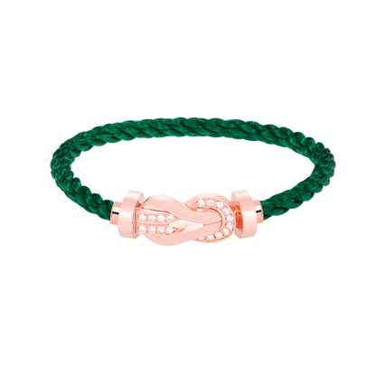 [Peak]LARGE 8-FIGURE BUCKLE HALF DIAMOND BRACELET - ROSE GOLD