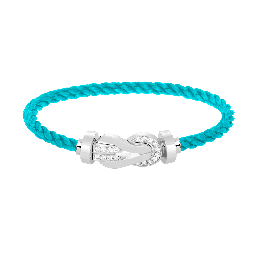 [Peak]LARGE 8-FIGURE BUCKLE HALF DIAMOND BRACELET - WHITE GOLD