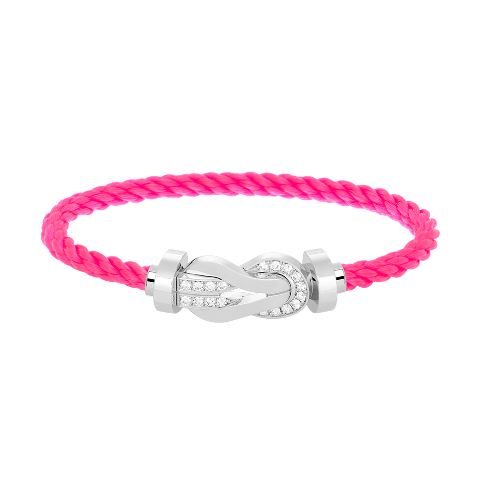 [Peak]LARGE 8-FIGURE BUCKLE HALF DIAMOND BRACELET - WHITE GOLD