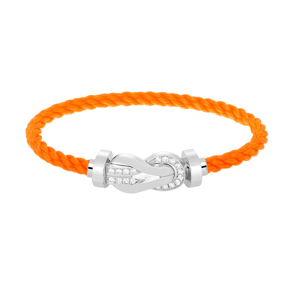 [Peak]LARGE 8-FIGURE BUCKLE HALF DIAMOND BRACELET - WHITE GOLD