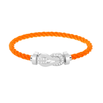 [Peak]LARGE 8-FIGURE BUCKLE HALF DIAMOND BRACELET - WHITE GOLD