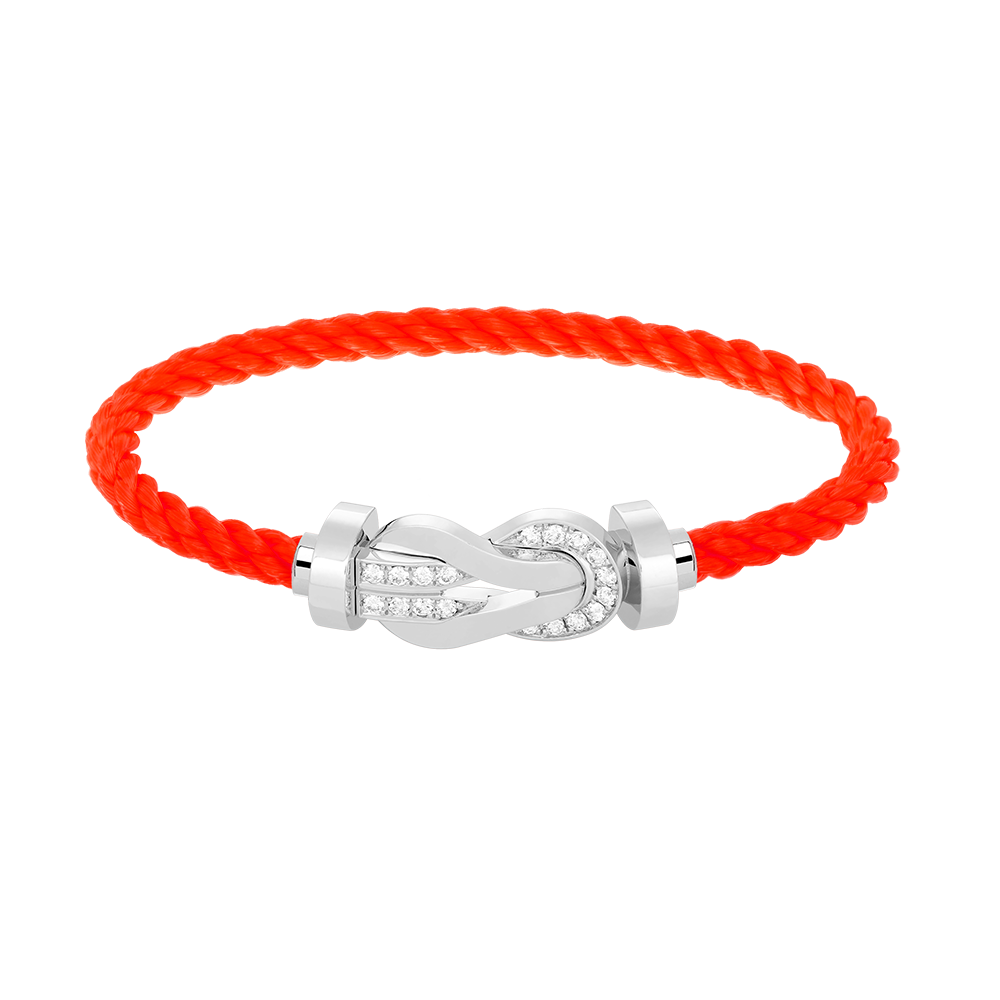 [Peak]LARGE 8-FIGURE BUCKLE HALF DIAMOND BRACELET - WHITE GOLD