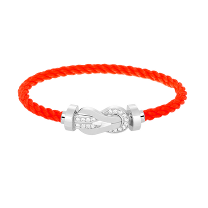 [Peak]LARGE 8-FIGURE BUCKLE HALF DIAMOND BRACELET - WHITE GOLD
