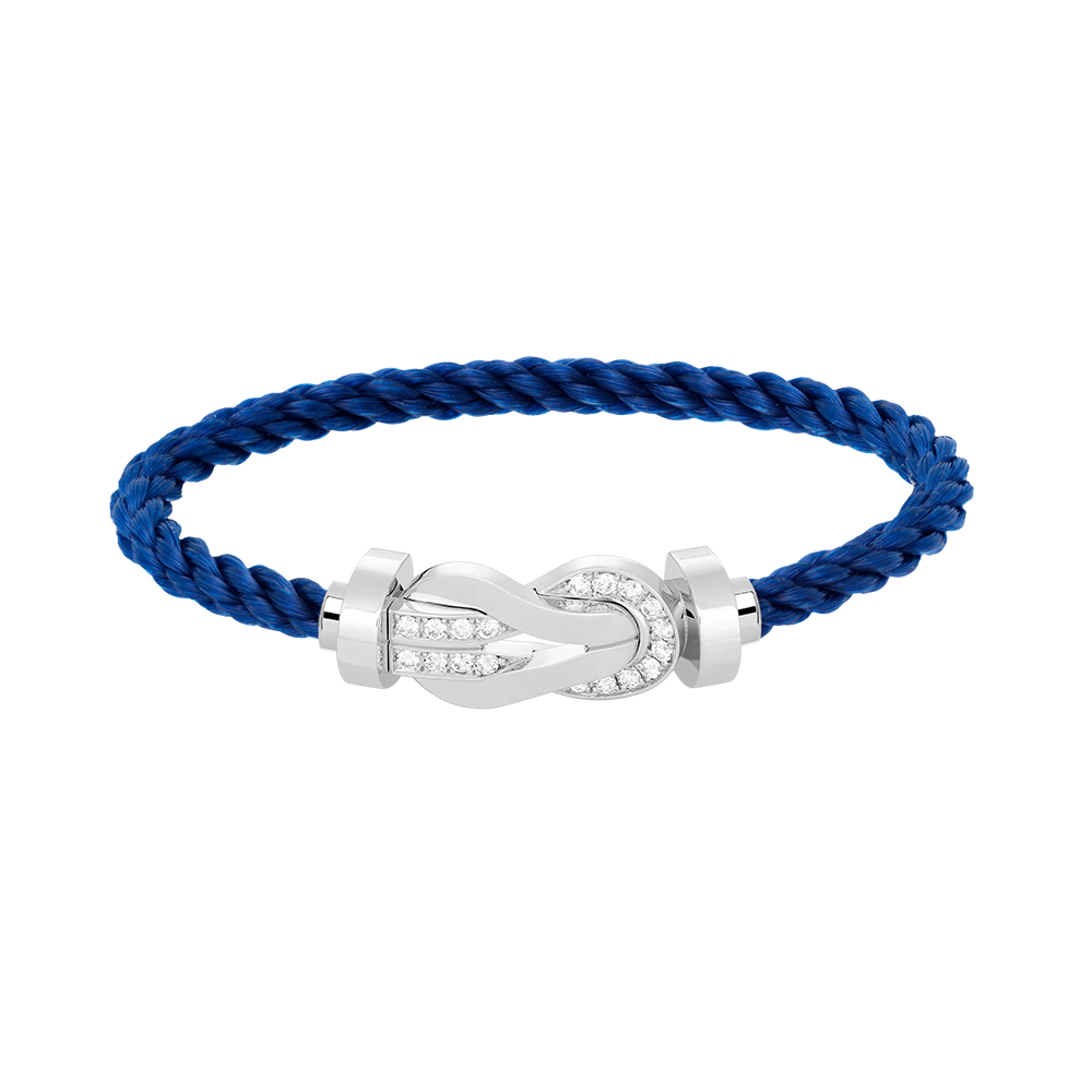 [Peak]LARGE 8-FIGURE BUCKLE HALF DIAMOND BRACELET - WHITE GOLD