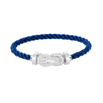 [Peak]LARGE 8-FIGURE BUCKLE HALF DIAMOND BRACELET - WHITE GOLD