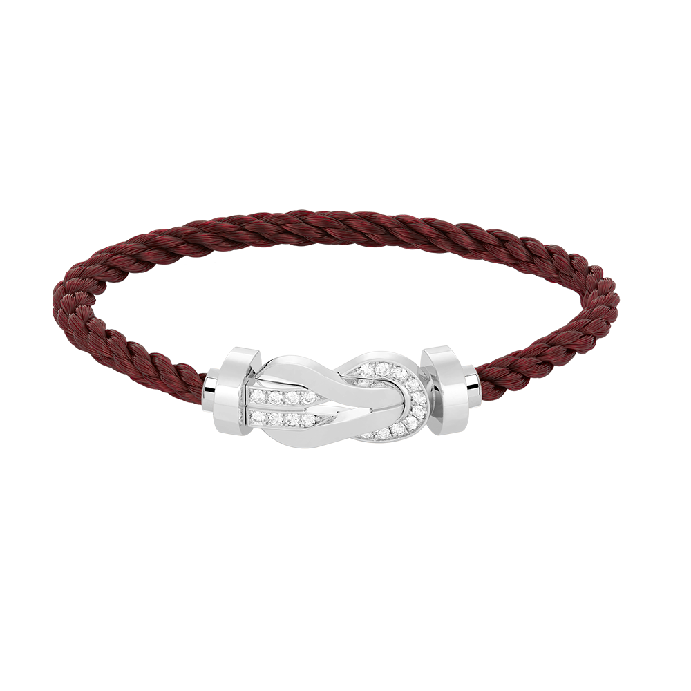 [Peak]LARGE 8-FIGURE BUCKLE HALF DIAMOND BRACELET - WHITE GOLD