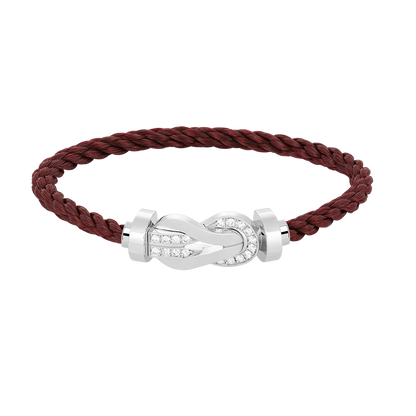 [Peak]LARGE 8-FIGURE BUCKLE HALF DIAMOND BRACELET - WHITE GOLD