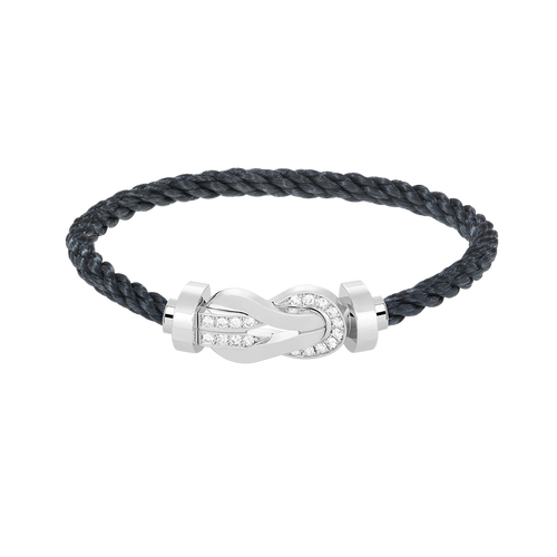 [Peak]LARGE 8-FIGURE BUCKLE HALF DIAMOND BRACELET - WHITE GOLD