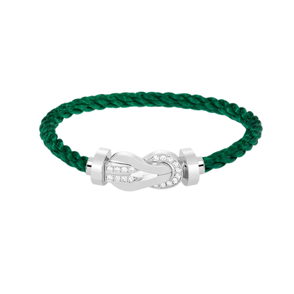 [Peak]LARGE 8-FIGURE BUCKLE HALF DIAMOND BRACELET - WHITE GOLD