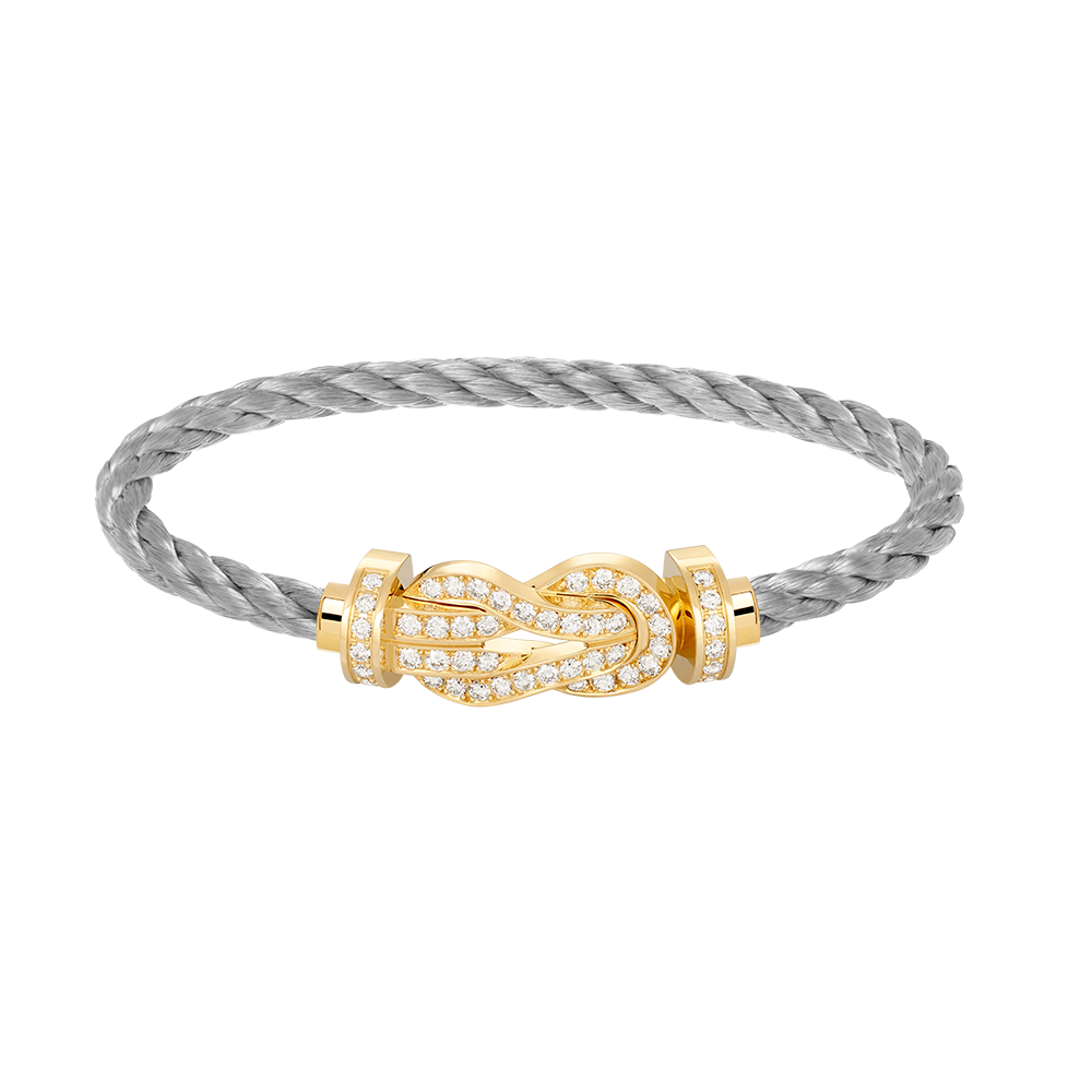 [Peak]LARGE 8-FIGURE BUCKLE FULL DIAMOND BRACELET - GOLD