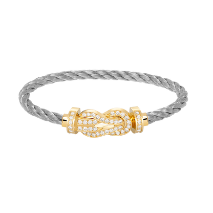 [Peak]LARGE 8-FIGURE BUCKLE FULL DIAMOND BRACELET - GOLD