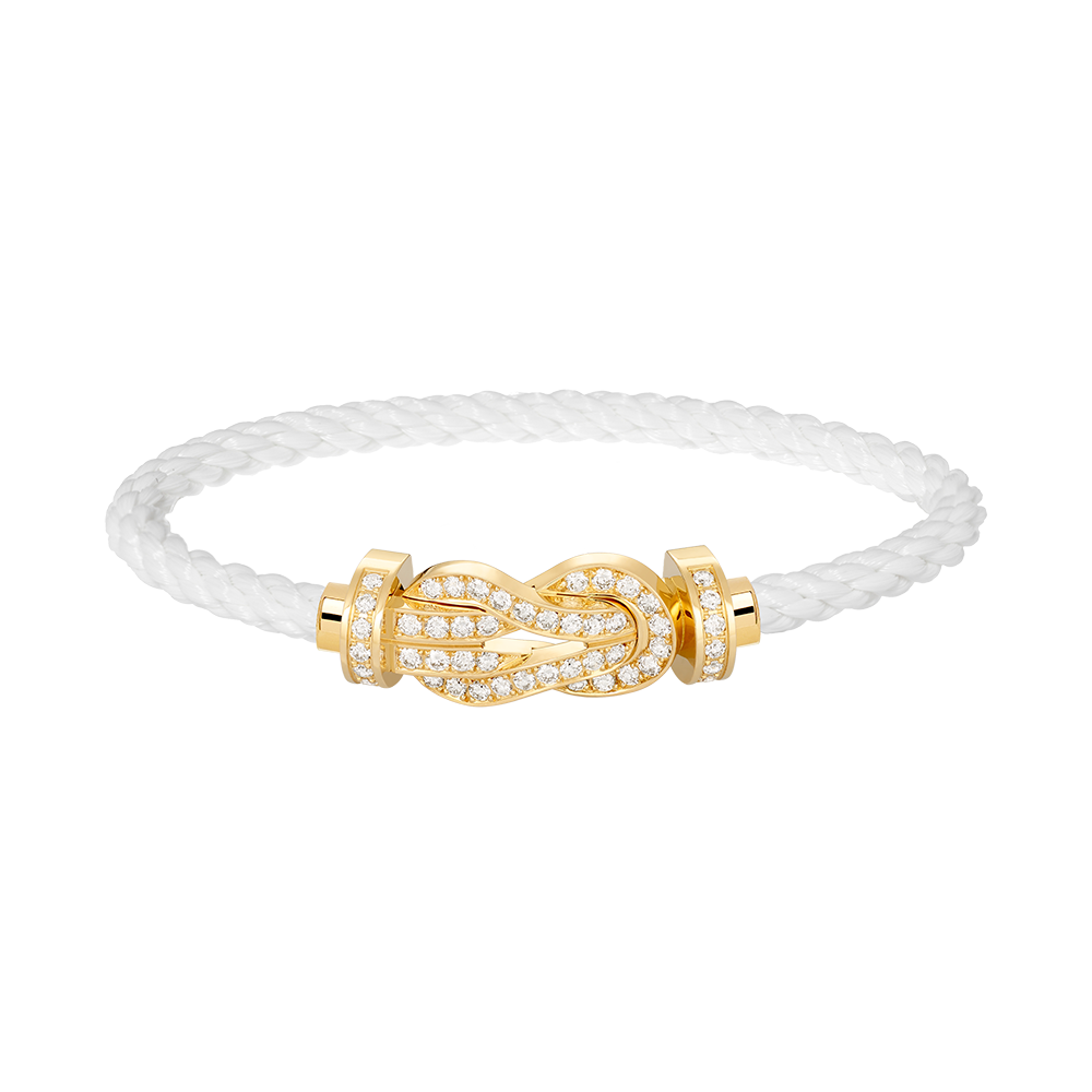 [Peak]LARGE 8-FIGURE BUCKLE FULL DIAMOND BRACELET - GOLD