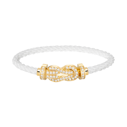 [Peak]LARGE 8-FIGURE BUCKLE FULL DIAMOND BRACELET - GOLD
