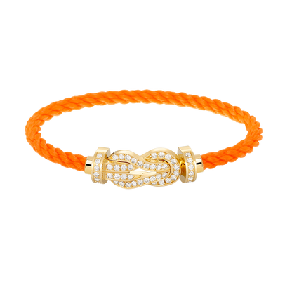 [Peak]LARGE 8-FIGURE BUCKLE FULL DIAMOND BRACELET - GOLD