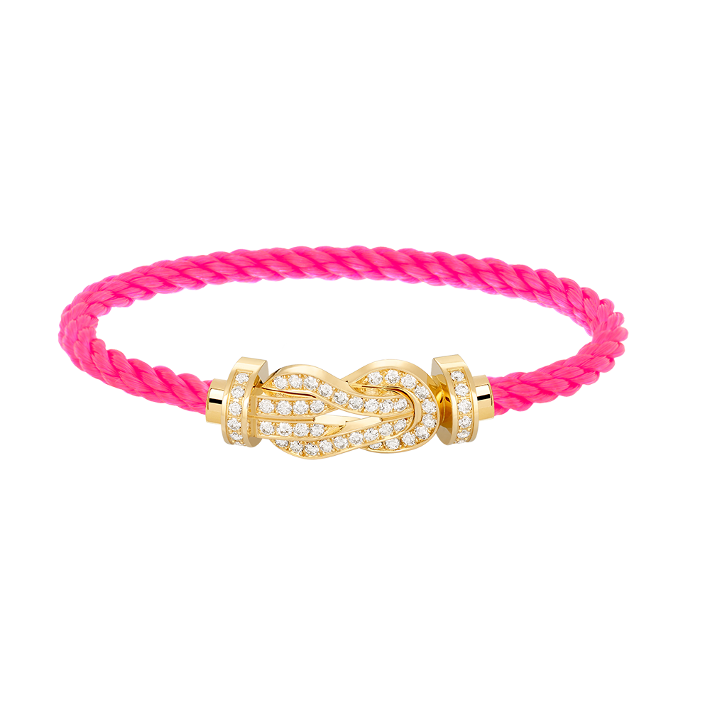 [Peak]LARGE 8-FIGURE BUCKLE FULL DIAMOND BRACELET - GOLD