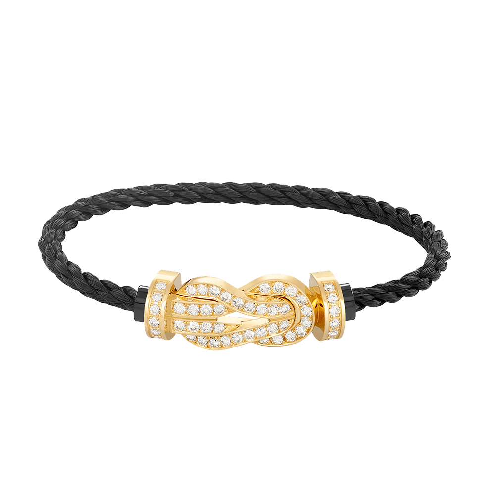 [Peak]LARGE 8-FIGURE BUCKLE FULL DIAMOND BRACELET - GOLD