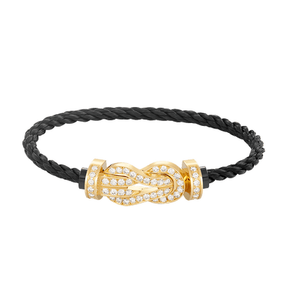 [Peak]LARGE 8-FIGURE BUCKLE FULL DIAMOND BRACELET - GOLD