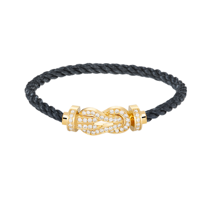 [Peak]LARGE 8-FIGURE BUCKLE FULL DIAMOND BRACELET - GOLD