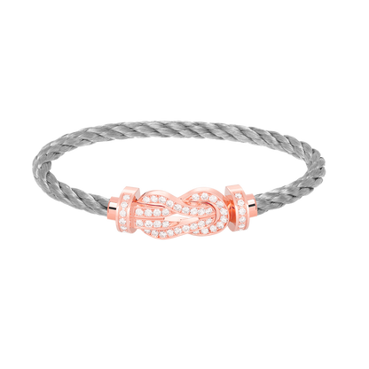 [Peak]LARGE 8-FIGURE BUCKLE FULL DIAMOND BRACELET - ROSE GOLD