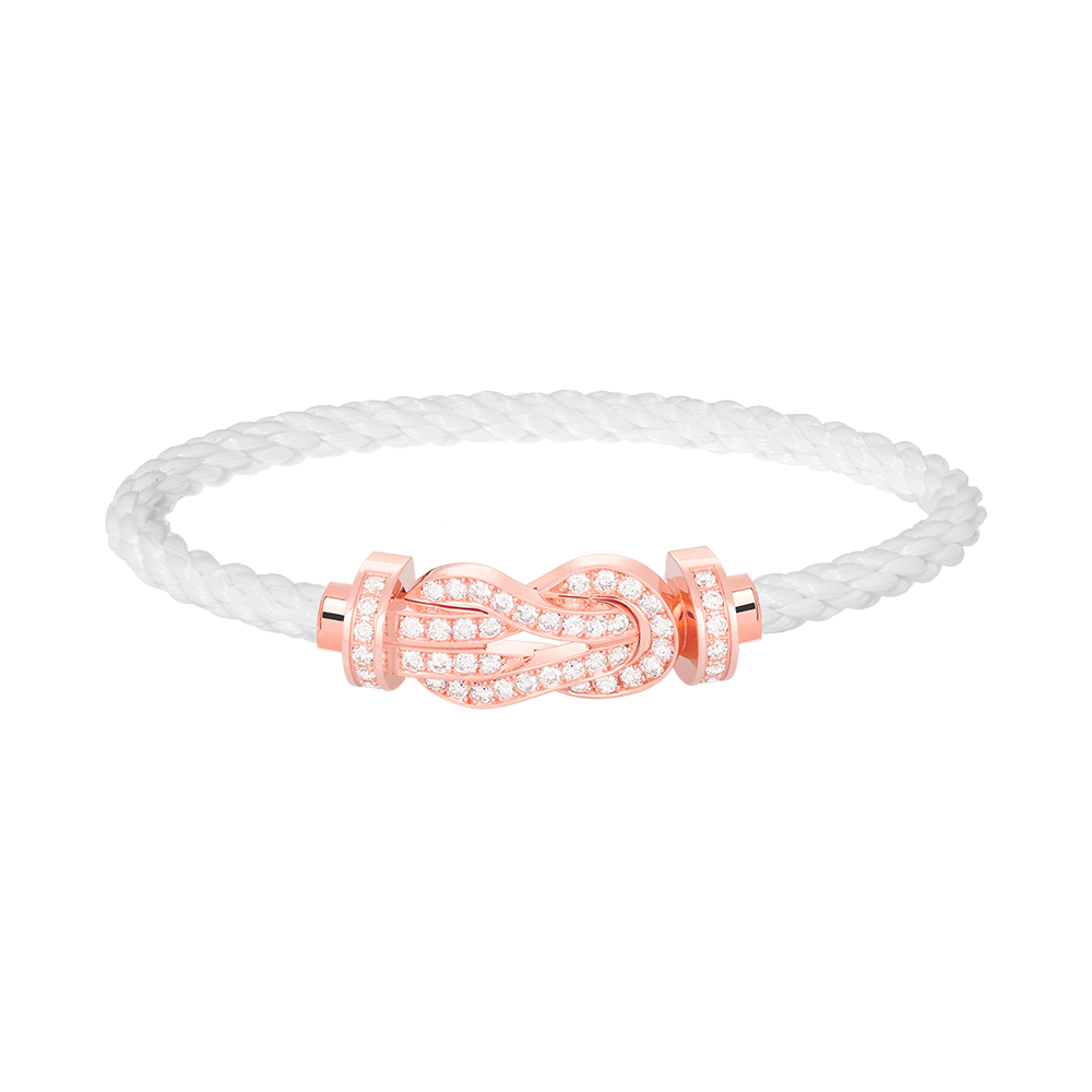 [Peak]LARGE 8-FIGURE BUCKLE FULL DIAMOND BRACELET - ROSE GOLD
