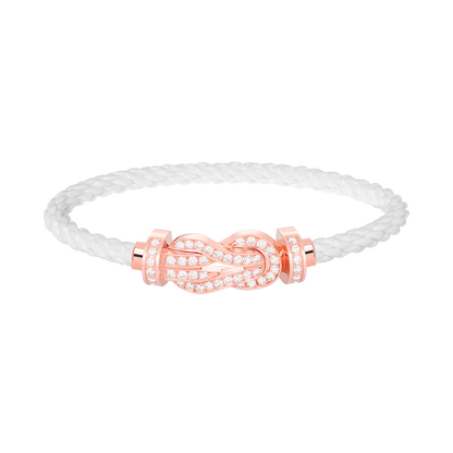 [Peak]LARGE 8-FIGURE BUCKLE FULL DIAMOND BRACELET - ROSE GOLD