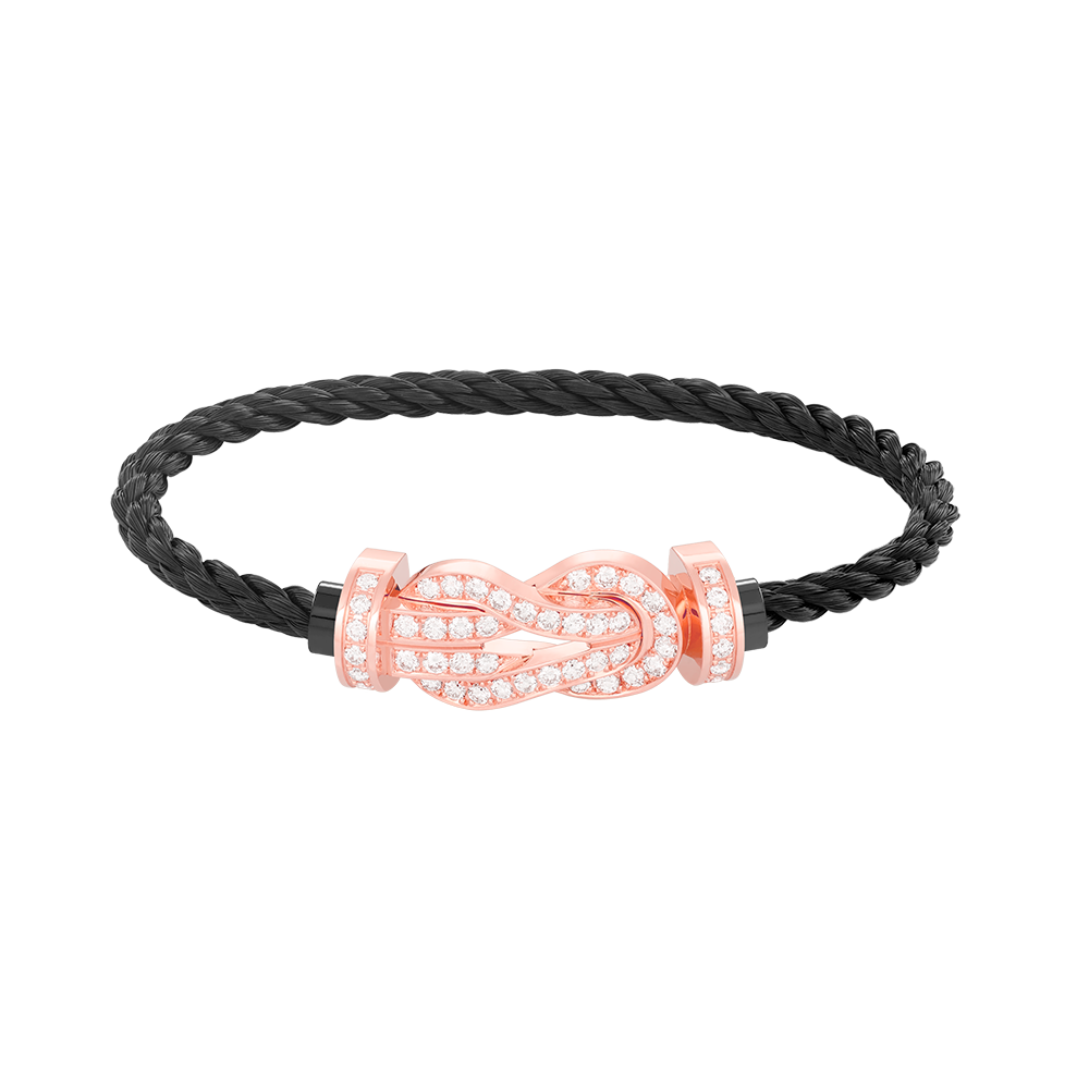 [Peak]LARGE 8-FIGURE BUCKLE FULL DIAMOND BRACELET - ROSE GOLD