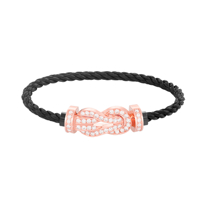 [Peak]LARGE 8-FIGURE BUCKLE FULL DIAMOND BRACELET - ROSE GOLD