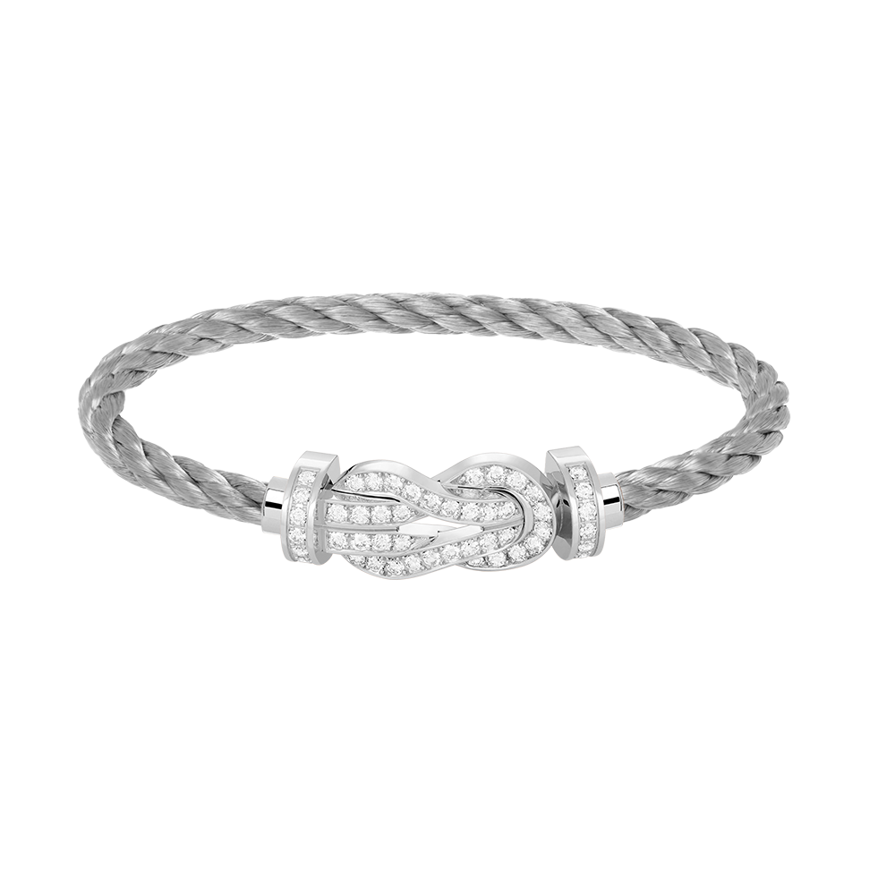 [Peak]LARGE 8-FIGURE BUCKLE FULL DIAMOND BRACELET -WHITE GOLD