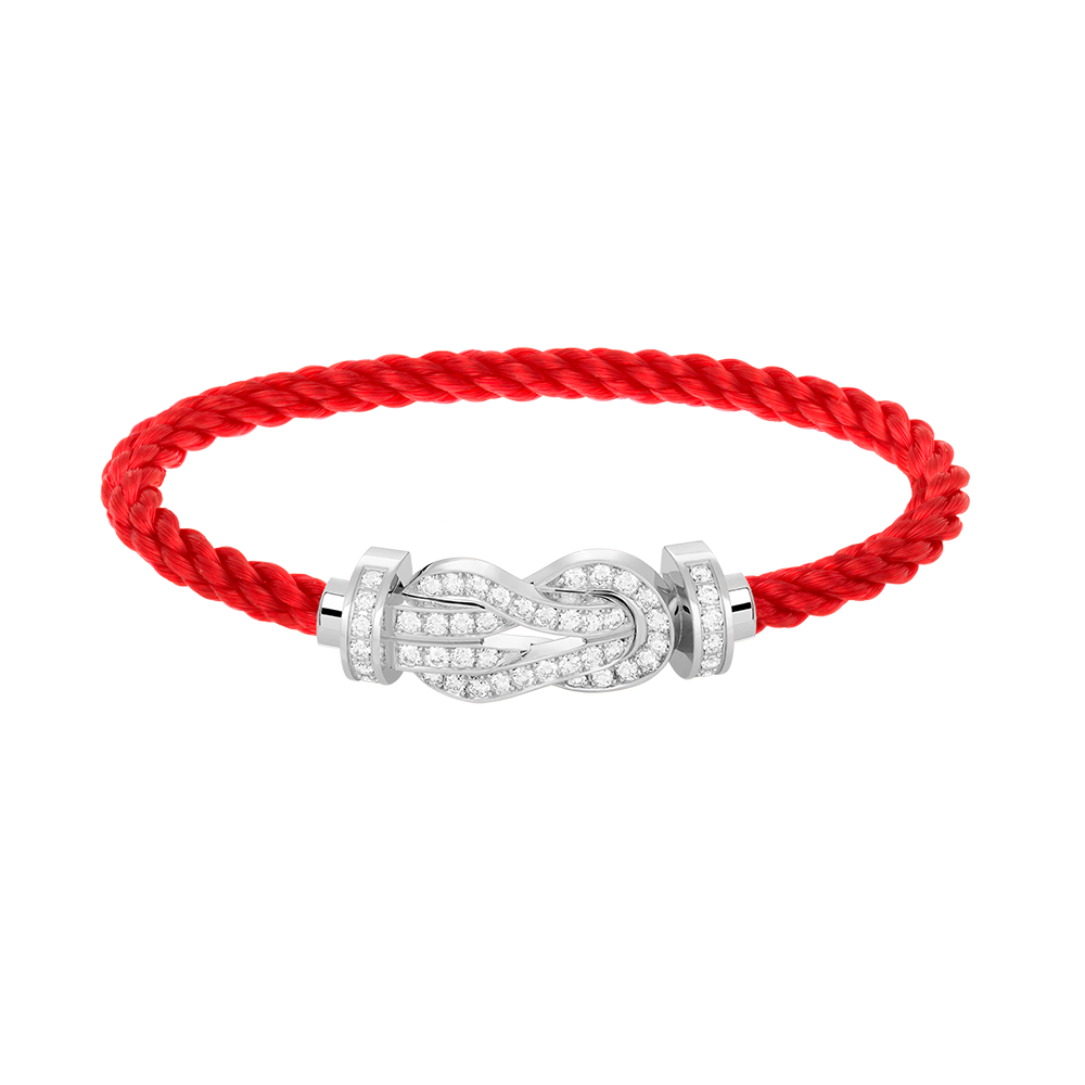 [Peak]LARGE 8-FIGURE BUCKLE FULL DIAMOND BRACELET -WHITE GOLD