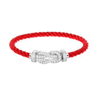 [Peak]LARGE 8-FIGURE BUCKLE FULL DIAMOND BRACELET -WHITE GOLD